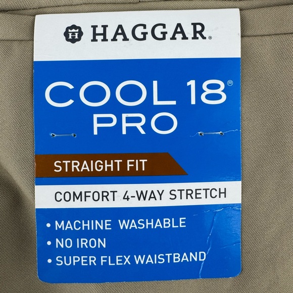 NWT Hagger Men's Shirt Gripper Tan Dress Pants - Picture 4 of 10